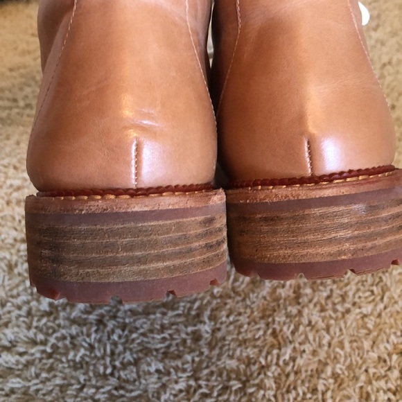 Silent D Anthropologie adobe leather lace up fur lined bootie- NEW Sz 9.5 - Picture 4 of 8